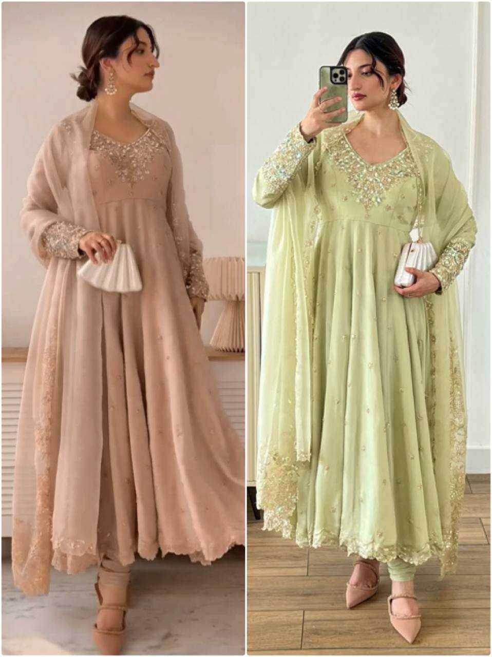Georgette Embroidery Georgette Gown - MYLUXURY LANE ENTERPRISE